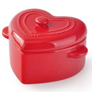 TARGET BULLSEYE RED CERAMIC HEART DUTCH OVEN ❣️